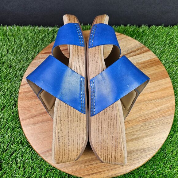 Dansko Lacee Womens Size 42 Leather Slip On Comfort Sandals Wedge Slides Mule - Picture 8 of 10